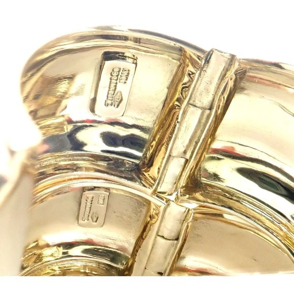 Rare! Authentic Vintage Tiffany & Co 18k Yellow Gold Wide Hoop Earrings - Picture 5 of 9